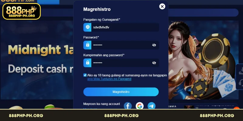 Gabay sa bawat hakbang kung paano magparehistro sa Magrehistro sa 888PHP