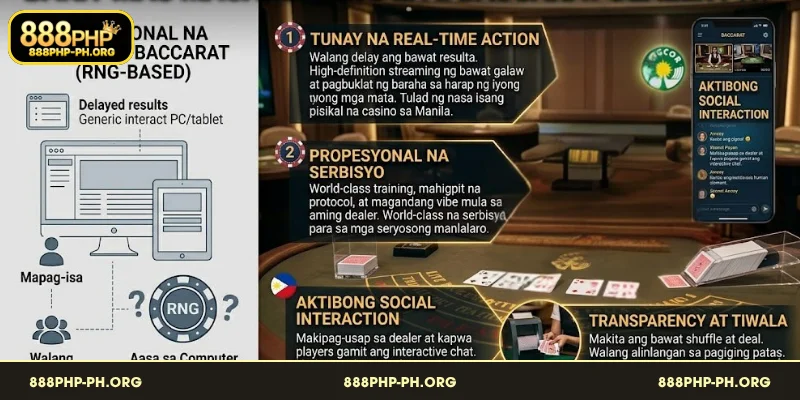 Mga Dahilan para Maglaro ng Live Baccarat kasama ang isang Tunay na Dealer sa Pilipinas