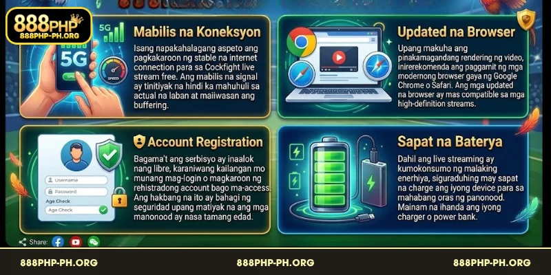Mga kundisyon para sa ligtas at Cockfight live stream free