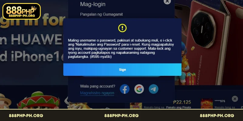 Paano Pangasiwaan ang mga Error Kapag Nagla-log in sa 888PHP